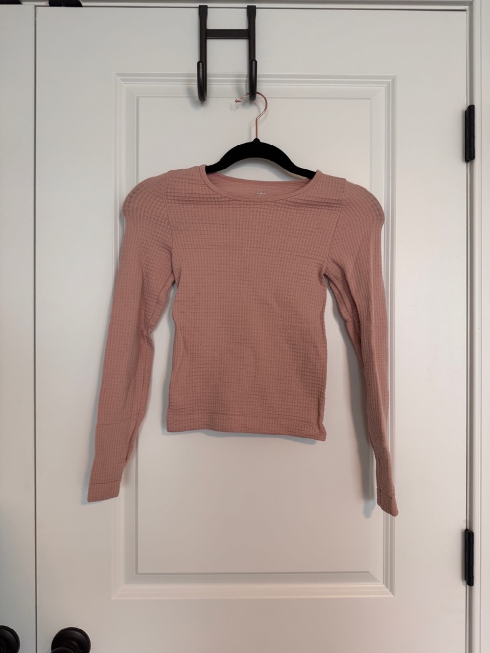 NOR Waffle-Knit Long Sleeve Top - Dusty Mauve